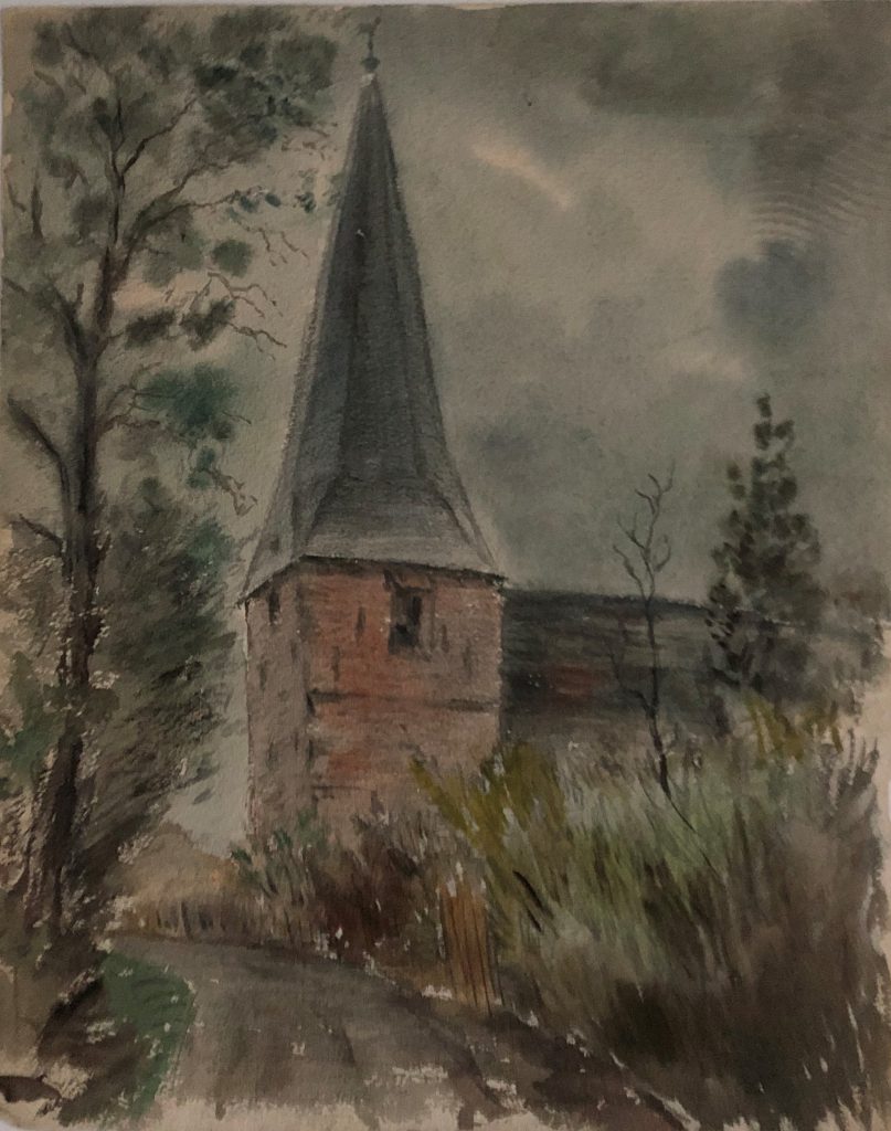 Wilhelmshaven, Neuender Kirche. Wasserfarben, 1949
