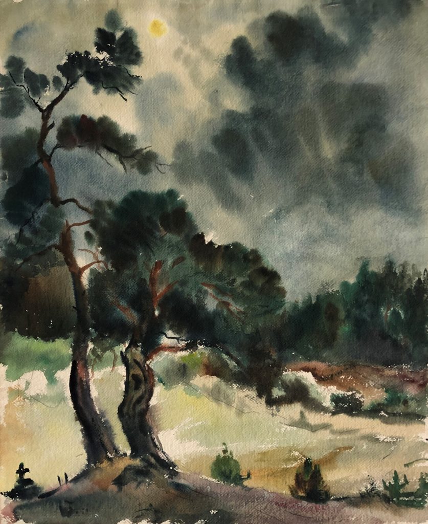 Aufsteigende Wetter. Aquarell 1951