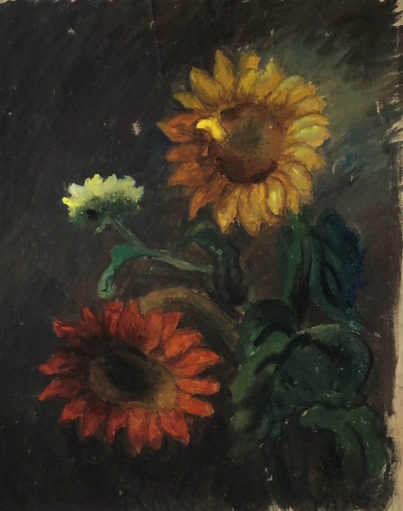 Sonnenblumen. Wasserfarben 1951